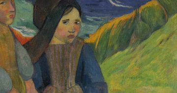 Gauguin Dos niñas bretonas junto al mar_1889 mini