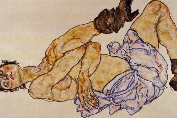 Schiele Desnudo de mujer recostada 1917 mini