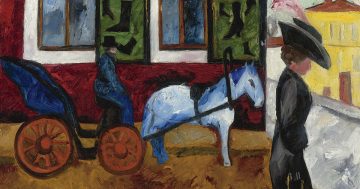 Goncharova Calle de Moscú 1909 miniatura