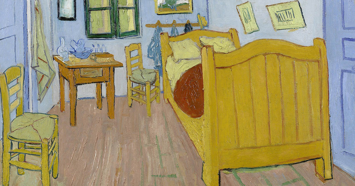 Van Gogh El dormitorio en Arlés 1888 primera versión miniatura
